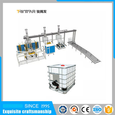 1000L Khung lồng IBC Máy hàn tự động hình ống bằng thép không gỉ Dây chuyền sản xuất thùng chứa Ibc