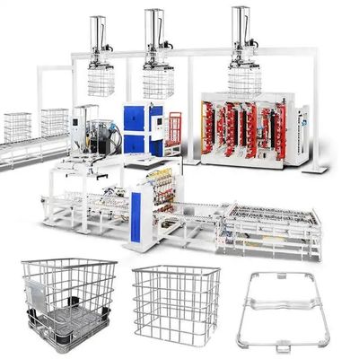 Dây chuyền sản xuất tự động lồng IBC khung IBC nhà máy, thùng chứa số lượng lớn trung gian, ống sắt, lưới thép.